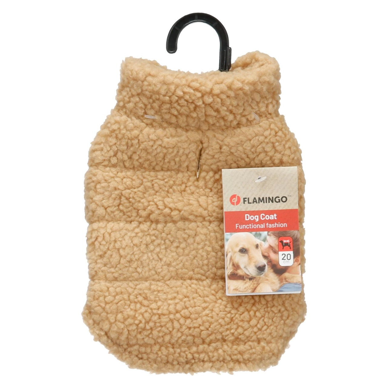 Flamingo Nado hundejakke beige 20 cm - varm hundefrakke med fleece